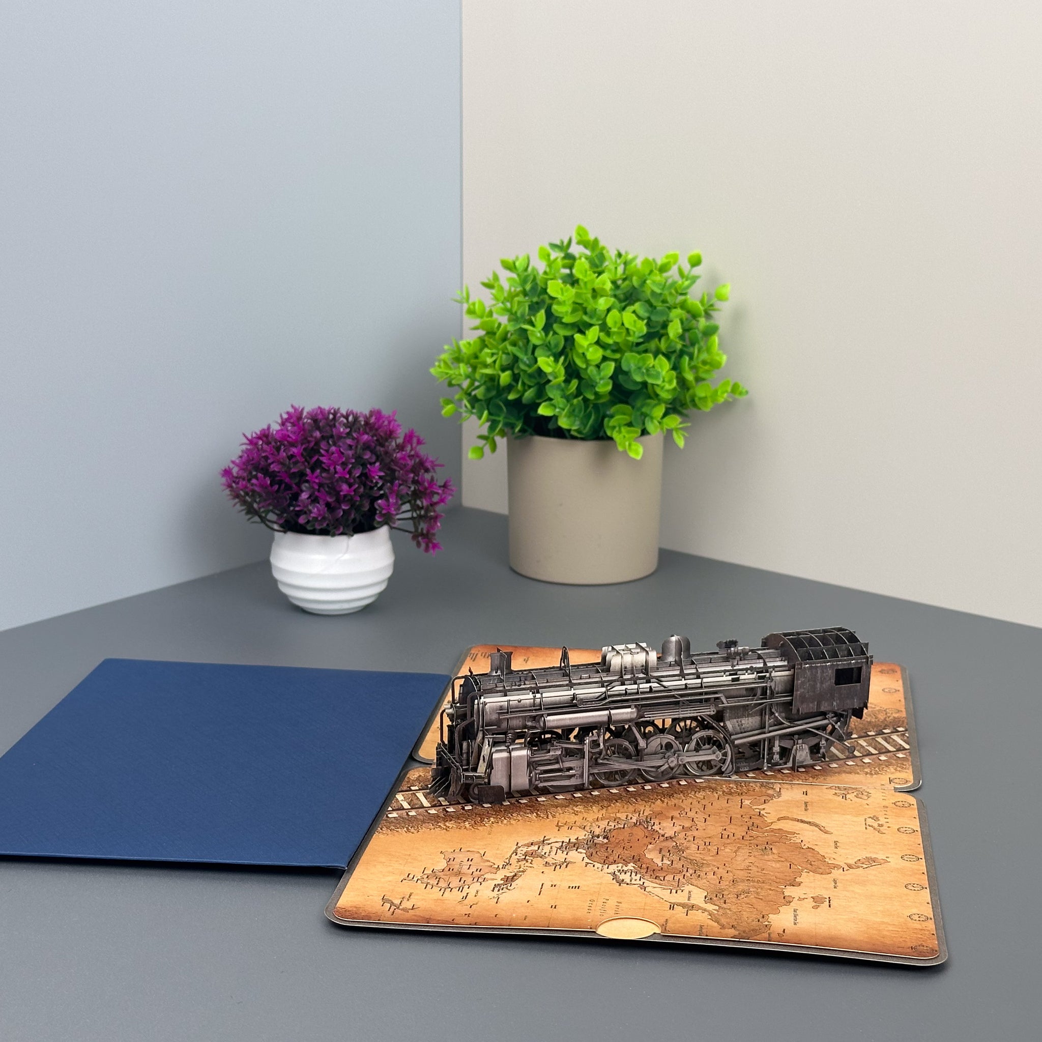 Handcrafted 3D Steam Train Pop Up Card | Vintage Locomotive Gift Card | Railway Enthusiast Greeting Card